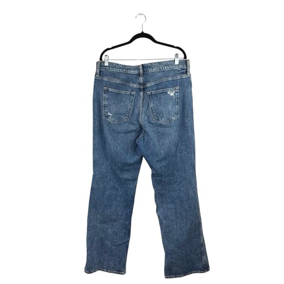 GAP Vintage Flare Women's Blue High Waist Distressed Denim Jeans Pants Size 32 - Picture 2 of 5